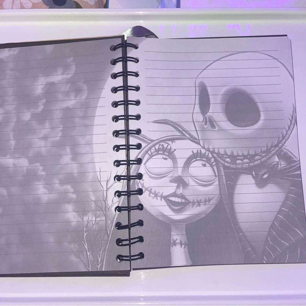Jack and Sally the nightmare before Christmas spiral notebook, Disney store